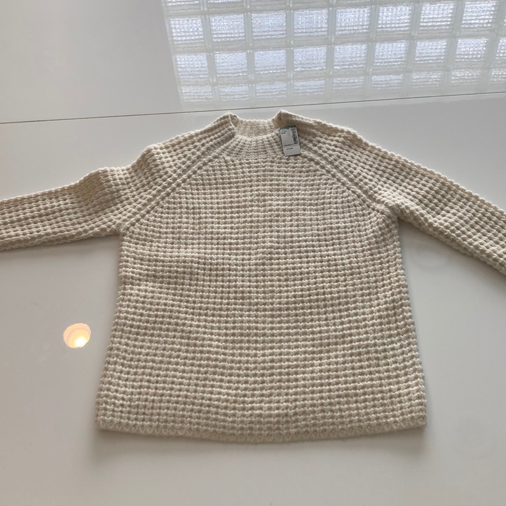 Icone waffle Knit cream sweater Brand New